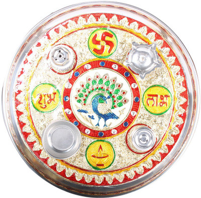 

Apkamart Minakari Decorated Plate 11 Inch with Diya Steel(1 Pieces, Multicolor)