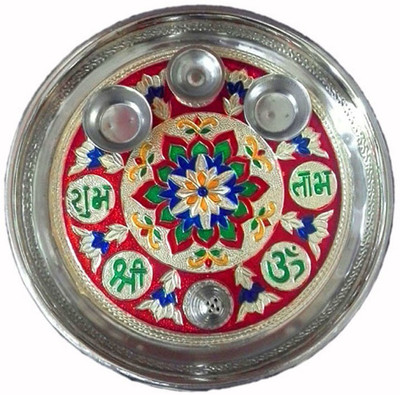 

Divine Temples Rakhi Pooja Thali Steel(Multicolor)