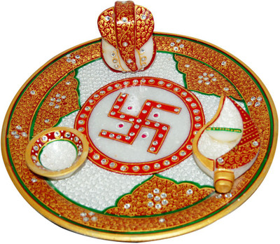 

Shreeng Ganesha Marble Thali : Pooja Thali Marble(1 Pieces, Multicolor)