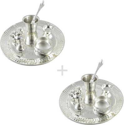 

GoldGiftIdeas 8 Inch Mini Premium Combo of Two Silver Plated(14 Pieces, Silver)