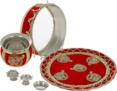 

Agastya Designer Stainless Steel(6 Pieces, Red, Gold)