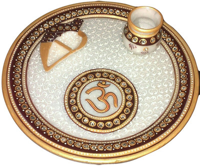 

JaipurCrafts Om And Diya Marble(3 Pieces, Multicolor)