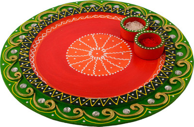 

eCraftIndia Embossed Wooden(3 Pieces, Green, Red)