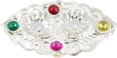

GoldGiftIdeas Oval Shape 4 Stone Kankavati Silver Plated(1 Pieces, Silver)