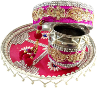 

Unique Arts Pink Karwa Chauth Stainless Steel(3 Pieces, Pink)