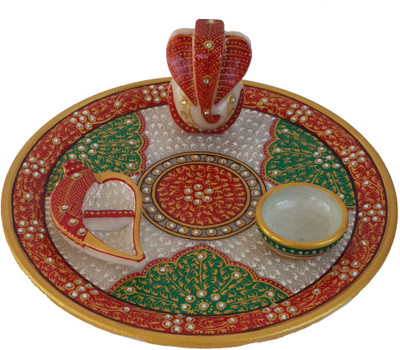 

DivineCrafts Makrana Marble Kundan Studded Multiutility Marble(1 Pieces, Multicolor)
