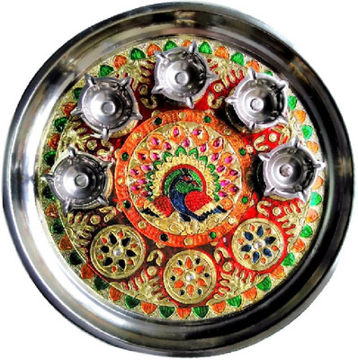 

Divine Temples Rakhi Pooja Thali Steel(6 Pieces, Multicolor)