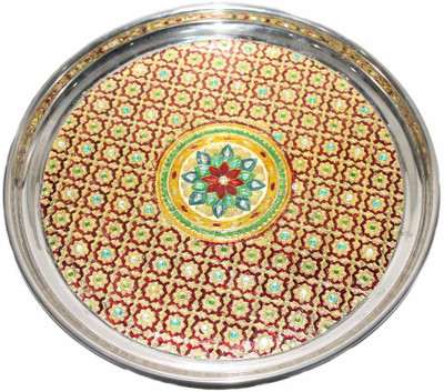 

Sarvsiddhi Steel Meenakari Pooja Thali 16" Steel(1 Pieces, Multicolor)