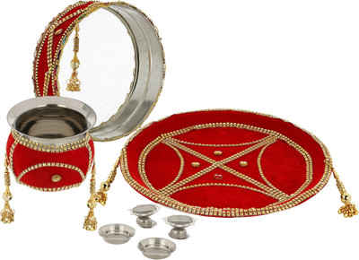 

Agastya Designer Stainless Steel(7 Pieces, Red, Gold)