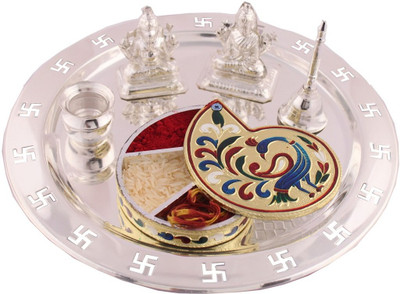 

G S Museum Silver Plated, Wooden(6 Pieces, Silver, Multicolor)