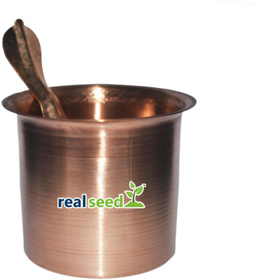 

REAL SEED Divine Panchpatra with Spoon Pure Copper(1 Pieces, Brown)