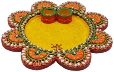 

Ruchi World pooja thali Wooden(3 Pieces, Multicolor)