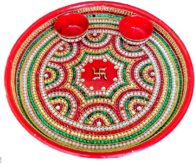 

Divine Temples Rakhi Pooja Thali Steel(3 Pieces, Multicolor)