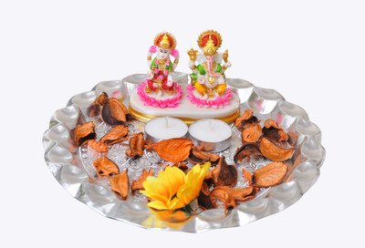 

Tied Ribbons Ganesh Lakshmi Idol and Thali Aluminium(1 Pieces, Silver)