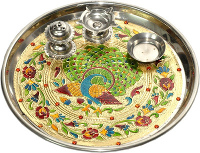 

Ooltha Chashma Designer Thali Steel(4 Pieces, Multicolor)