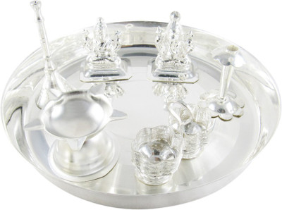 

GoldGiftIdeas 7 Inch Traditional Silver Plated(7 Pieces, Silver)
