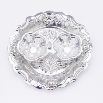 

G S Museum Round Shape Roli Chawal Pooja Plate Silver Plated(1 Pieces, Silver)