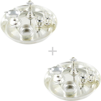 

GoldGiftIdeas 6PS Combo of Two Silver Plated(10 Pieces, Silver)