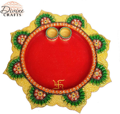 

DivineCrafts Papier-Mache Kundan Studded Multiutility Wooden(1 Pieces, Multicolor)