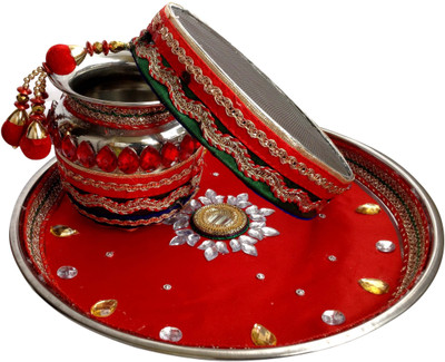 

Unique Arts New Red KarwaChauth Stainless Steel(3 Pieces, Red)