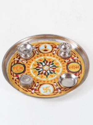 

Ruchi World pooja thali Steel(5 Pieces, Multicolor)