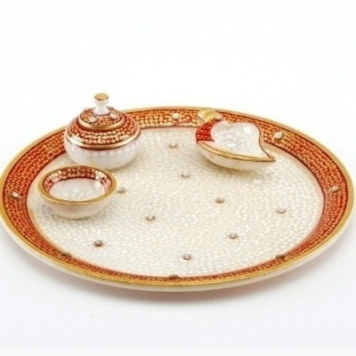 

Shreeng Marble Pooja Thali Marble(1 Pieces, Multicolor)