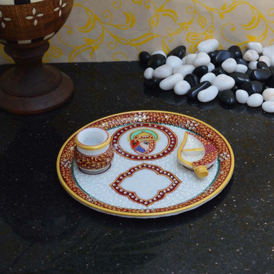 

eCraftIndia Ganesha and Diya Marble(3 Pieces, Multicolor)