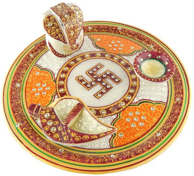 

Chave Pooja Thaal Marble(1 Pieces, Multicolor)