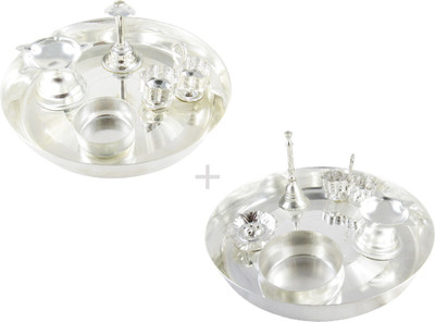 

GoldGiftIdeas 6PS + 7PS Combo of Two Silver Plated(11 Pieces, Silver)