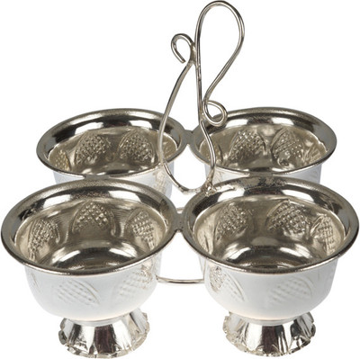 

Abhushan Haldi Kumkum Bowl Set Silver Plated(1 Pieces, Silver)