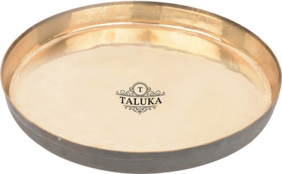 

Taluka (11.5" x 1.2" inches) Handmade Kansi/Bell Metal Tray Pooja Thali Round tray Best Quality For Serving Purpose Pooja Article Temple Pooja Bronze(1 Pieces, Gold, Brown)