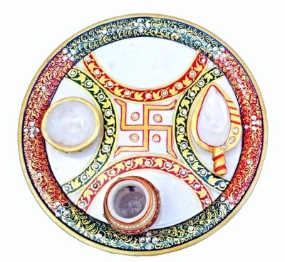 

Chitra Handicraft Marble Pooja Thali Marble(1 Pieces, Multicolor)