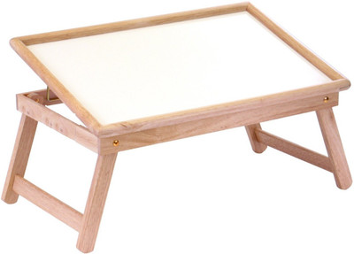 

Table Mate II WOODEN WHITE TOP BEDMATE ADJUSTABLE FOLDING KIDS HOME OFFICE READING WRITING STUDY MATE Engineered Wood Portable Laptop Table(Finish Color - Brown)