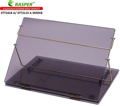 

Rasper Acrylic Table Top Desk Elevator (STANDARD SIZE, 21x15 Inches) Acrylic Writing Desk Fabric Portable Laptop Table(Finish Color - Smoke Black Transparent)