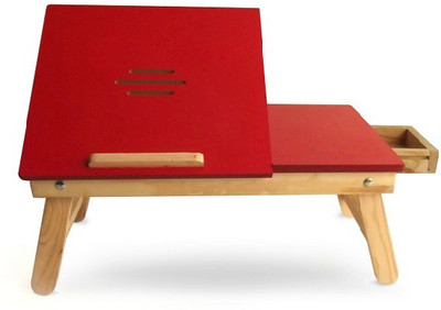 

Colorwood Snazee Foldable with Drawer Half Open Solid Wood Portable Laptop Table(Finish Color - Red)