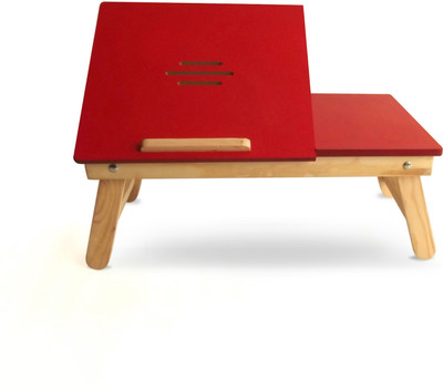 

Colorwood Reveria Without Drawer Half Open Solid Wood Portable Laptop Table(Finish Color - Red)