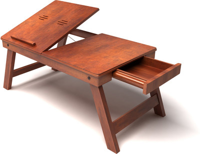 HOME SPARKLE Wood Portable Laptop Table(Finish Color - Teak Brown, DIY(Do-It-Yourself))