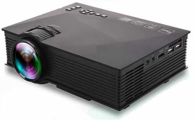 

VibeX ™ UC-46 Mini Video LED HDMI Home Theater LCD TV Multimedia USB VGA 1200 lm LED Corded Mobiles Portable Projector(Black)