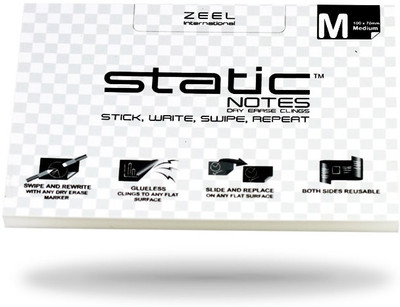 

STATIC STATIC NOTES 100 Sheets DRY ERASE, 1 Colors(Set Of 1, Transperent)