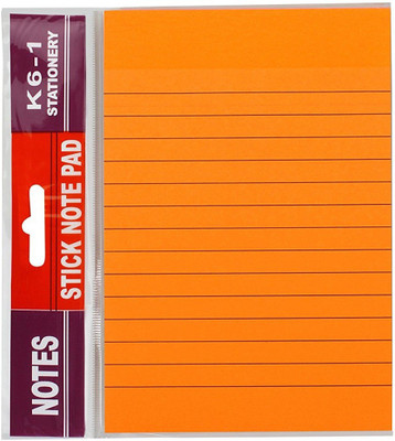 

7Trees Self-Stick Sticky Note 100 Sheets Ruled,5 Pad Each 20 Sheets,4 x 6 inch, 5 Colors(Multicolor)