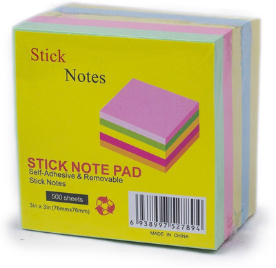 

Yoana Sticky Notes 3x3 Inch 500 Sheets Post It Pads, 5 Colors(Multicolor)