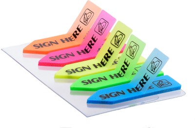 CHROME Neon Prompt Me Flags 25 Sheets Regular, 5 Colors(Set Of 4, Green, Blue, Pink, Orange, Yellow)