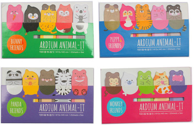 

Fusen collection Animal 100 Sheets Flags, 4 Colors(Set Of 4, Multicolor)