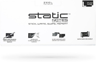 

STATIC STATIC NOTES 100 Sheets DRY ERASE, 1 Colors(Set Of 1, White)