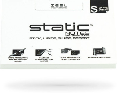 

STATIC STATIC NOTES 100 Sheets DRY ERASE, 1 Colors(Set Of 1, White)