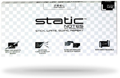

STATIC STATIC NOTES 100 Sheets DRY ERASE, 1 Colors(Set Of 1, Transperent)