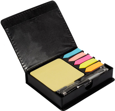 

Pinzo Sticky Note Memo Pad with Arrow Flags in PU Leather Case - 100 Sheets with Ballpoint Pen, 1 Colors(Set Of 1, Multicolor)