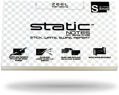 

STATIC STATIC NOTES 100 Sheets DRY ERASE, 1 Colors(Set Of 1, Transperent)