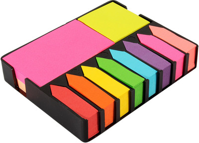 

Pinzo Sticky Note Memo Pad with Arrow Flags - 100 Sheets Bright Neon Colors, 3 Colors(Set Of 1, Bright Neon Colors)