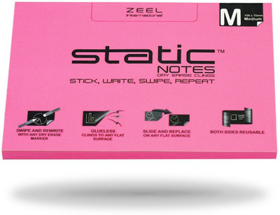 

STATIC STATIC NOTES 100 Sheets DRY ERASE, 1 Colors(Set Of 1, Pink)